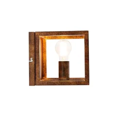 QAZQA Wandleuchten|Esszimmerlampen*Industrielle Wandleuchte rostbraun - Käfig