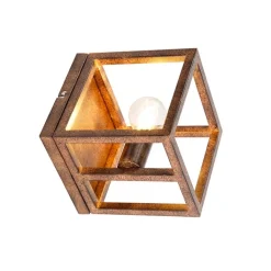 QAZQA Wandleuchten|Esszimmerlampen*Industrielle Wandleuchte rostbraun - Käfig