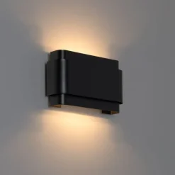 QAZQA Wandleuchten|Wohnzimmerlampen*Industrielle Wandleuchte schwarz 2-flammig - Coen