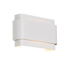 QAZQA Wandleuchten|Wohnzimmerlampen*Industrielle Wandleuchte weiß 2-flammig - Coen