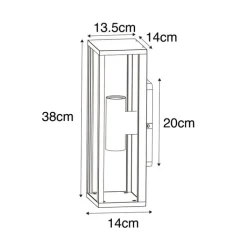 QAZQA Gartenbeleuchtung|Außenwandleuchten*Industrielle Wandleuchte rostbraun 38 cm 2-flammig IP44 - Charlois