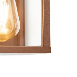 QAZQA Gartenbeleuchtung|Außenwandleuchten*Industrielle Wandleuchte rostbraun 38 cm 2-flammig IP44 - Charlois