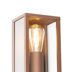 QAZQA Gartenbeleuchtung|Außenwandleuchten*Industrielle Wandleuchte rostbraun 38 cm 2-flammig IP44 - Charlois