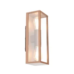 QAZQA Gartenbeleuchtung|Außenwandleuchten*Industrielle Wandleuchte rostbraun 38 cm 2-flammig IP44 - Charlois