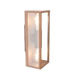 QAZQA Gartenbeleuchtung|Außenwandleuchten*Industrielle Wandleuchte rostbraun 38 cm 2-flammig IP44 - Charlois