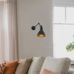 QAZQA Schlafzimmerlampen|Esszimmerlampen*Industrielle Wandleuchte schwarz verstellbar - Wye