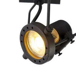 QAZQA Schlafzimmerlampen|Küchenlampen*Industrieller Deckenspot schwarz verstellbar GU10 50mm - Suplux