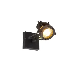 QAZQA Schlafzimmerlampen|Küchenlampen*Industrieller Deckenspot schwarz verstellbar GU10 50mm - Suplux