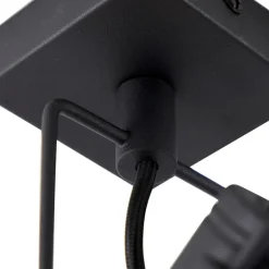 QAZQA Schlafzimmerlampen|Küchenlampen*Industrieller Deckenspot schwarz verstellbar GU10 50mm - Suplux