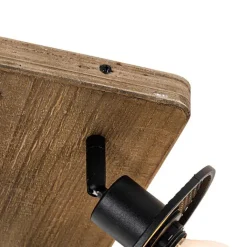 QAZQA Deckenstrahler|Aufbaustrahler*Industrieller Deckenstrahler schwarz mit Holz 4-flammig - Jasmijn