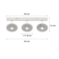 QAZQA Deckenstrahler|Aufbaustrahler*Industrieller Deckenstrahler schwarz mit Holz 3-flammig - Jasmijn