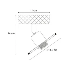 QAZQA Wandstrahler|Deckenstrahler*Industrieller Deckenstrahler schwarz mit Holz - Jasmijn