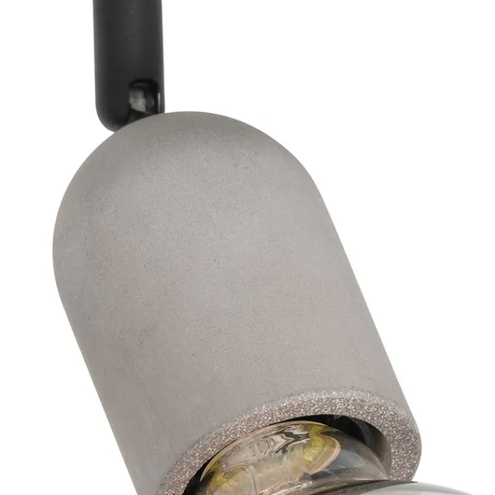 QAZQA Wandstrahler|Deckenstrahler*Industrieller Fleck schwarz mit Beton - Pedra