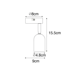 QAZQA Wandstrahler|Deckenstrahler*Industrieller Fleck schwarz mit Beton - Pedra