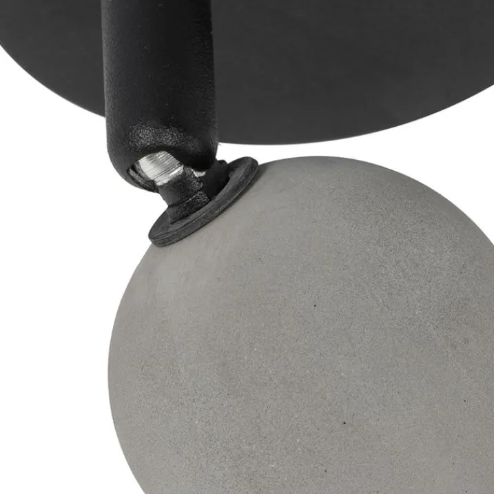 QAZQA Wandstrahler|Deckenstrahler*Industrieller Fleck schwarz mit Beton - Pedra