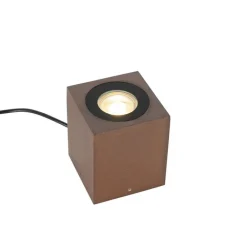 QAZQA Gartenbeleuchtung|Stehlampen Außen*Industrieller Gartenstrahler rostbraun quadratisch IP65 - Lennard