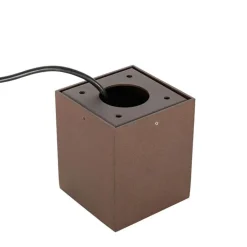 QAZQA Gartenbeleuchtung|Stehlampen Außen*Industrieller Gartenstrahler rostbraun quadratisch IP65 - Lennard