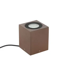 QAZQA Gartenbeleuchtung|Stehlampen Außen*Industrieller Gartenstrahler rostbraun quadratisch IP65 - Lennard