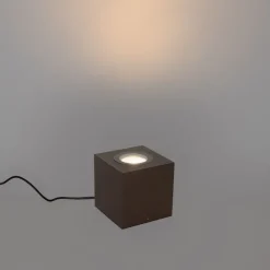 QAZQA Gartenbeleuchtung|Stehlampen Außen*Industrieller Gartenstrahler rostbraun quadratisch IP65 AR111 - Lennard