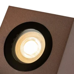 QAZQA Gartenbeleuchtung|Stehlampen Außen*Industrieller Gartenstrahler rostbraun quadratisch IP65 AR111 - Lennard