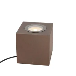 QAZQA Gartenbeleuchtung|Stehlampen Außen*Industrieller Gartenstrahler rostbraun quadratisch IP65 AR111 - Lennard