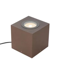 QAZQA Gartenbeleuchtung|Stehlampen Außen*Industrieller Gartenstrahler rostbraun quadratisch IP65 AR111 - Lennard