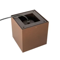 QAZQA Gartenbeleuchtung|Stehlampen Außen*Industrieller Gartenstrahler rostbraun quadratisch IP65 AR111 - Lennard