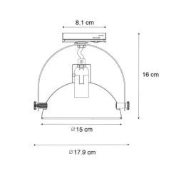 QAZQA Küchenlampen|Esszimmerlampen*Industrieller 1-phasiger Schienenstrahler schwarz mit goldfarbenem Innenleben - Iconic Magnax
