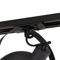 QAZQA Küchenlampen|Esszimmerlampen*Industrieller 1-phasiger Schienenstrahler schwarz mit goldfarbenem Innenleben - Iconic Magnax