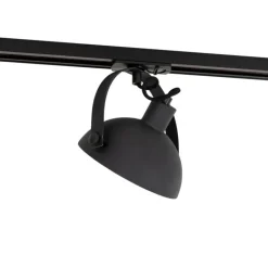 QAZQA Küchenlampen|Esszimmerlampen*Industrieller 1-phasiger Schienenstrahler schwarz mit goldfarbenem Innenleben - Iconic Magnax