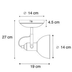 QAZQA Wandstrahler|Deckenstrahler*Industrieller runder Spot gold 1-light - Tommy