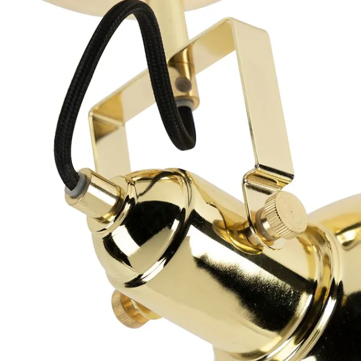 QAZQA Wandstrahler|Deckenstrahler*Industrieller runder Spot gold 1-light - Tommy