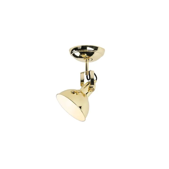 QAZQA Wandstrahler|Deckenstrahler*Industrieller runder Spot gold 1-light - Tommy