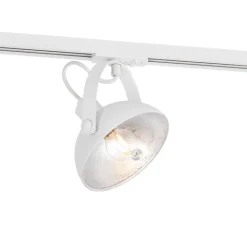 QAZQA Küchenlampen|Esszimmerlampen*Industrieller Schienenstrahler weiß mit silbernem Innenleben - Iconic Magnax