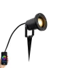 QAZQA Gartenbeleuchtung|Außenstrahler*Industrieller Smart Spike Spot schwarz inkl. WiFi GU10 IP65 - Basic