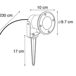 QAZQA Gartenbeleuchtung|Außenstrahler*Industrieller Smart Spike Spot schwarz inkl. WiFi GU10 IP65 - Basic