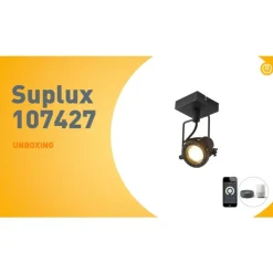 QAZQA Smarte Spots|Smarte Deckenleuchten*Industrieller Smart Spot schwarz inkl. WiFi GU10 - Suplux