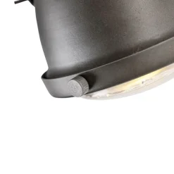 QAZQA Smarte Spots|Smarte Deckenleuchten*Industrieller Smart Spot grau mit Holz inkl. 2 WiFi GU10 - Emado