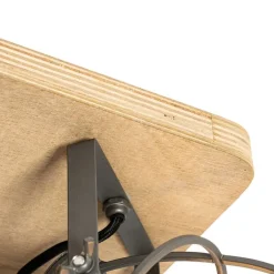 QAZQA Deckenstrahler|Aufbaustrahler*Industrieller Spot aus Holz mit dunkelgrauem verstellbarem 4-Licht – Arthur