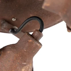 QAZQA Deckenstrahler|Aufbaustrahler*Industrieller Spot im Rostdesign 3-Flammig - Sorra