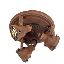 QAZQA Deckenstrahler|Aufbaustrahler*Industrieller Spot im Rostdesign 3-Flammig - Sorra