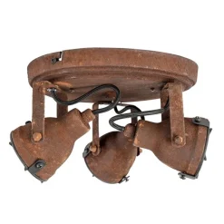 QAZQA Deckenstrahler|Aufbaustrahler*Industrieller Spot im Rostdesign 3-Flammig - Sorra