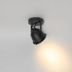 QAZQA Schlafzimmerlampen|Küchenlampen*Industrieller Spot schwarz verstellbar - Emado