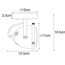 QAZQA Schlafzimmerlampen|Küchenlampen*Industrieller Spot schwarz verstellbar - Emado