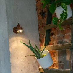 QAZQA Schlafzimmerlampen|Küchenlampen*Industrieller Strahler Rostbraun drehbar und neigbar - Sorra