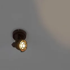 QAZQA Schlafzimmerlampen|Küchenlampen*Industrieller Strahler Rostbraun drehbar und neigbar - Sorra