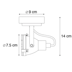 QAZQA Schlafzimmerlampen|Küchenlampen*Industrieller Strahler Rostbraun drehbar und neigbar - Sorra