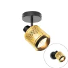 QAZQA Wandstrahler|Deckenstrahler*Industrielles Fleckschwarz mit Gold - Kayden