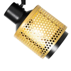 QAZQA Wandstrahler|Deckenstrahler*Industrielles Fleckschwarz mit Gold - Kayden