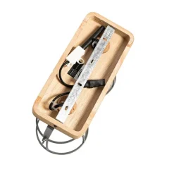 QAZQA Deckenstrahler|Aufbaustrahler*Industriespot dunkelgrau mit Holz verstellbar 2-flammig – Arthur